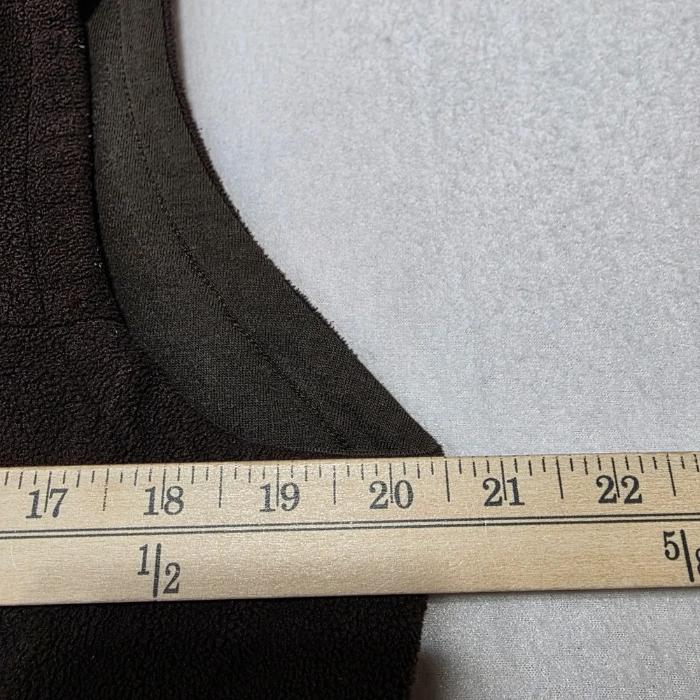 Lands End Womens‎ Brown Fleece Vest Size Medium Zip Up Pockets